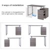 47" L Computer Desk Writing Table Workstation with Multi-Use Reversible File Drawers Metal Frame Home Office Furniture, Dark Wood Grain