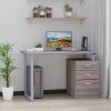 47" L Computer Desk Writing Table Workstation with Multi-Use Reversible File Drawers Metal Frame Home Office Furniture, Dark Wood Grain