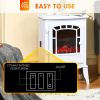 HOMCOM Electric Fireplace Heater, Freestanding Fireplace Stove with Realistic Flame Effect Overheat Protection 750W/1500W White