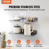 VEVOR 8.6" x 24" Stainless Steel Shelf, Wall Mounted Floating Shelving with Backsplash, 44 lbs Load Capacity Commercial Shelves, Heavy Duty Storage Ra