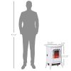 HOMCOM Electric Fireplace Heater, Freestanding Fireplace Stove with Realistic Flame Effect Overheat Protection 750W/1500W White