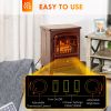 HOMCOM 22" Electric Fireplace Heater, Freestanding Fire Place Stove with Realistic LED Flames and Logs, and Overheating Protection, 725W/1450W, Red