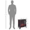 HOMCOM 27" Electric Fireplace Heater, Fireplace Stove with Realistic LED Flames and Logs, Remote Control and Overheating Protection, 750W/1500W, Black