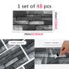 48 Pcs Black Gray Stone Brick Peel And Stick Wallpaper Home Decor Waterproof Self-Adhesive Stickers For Bathroom Kitchen Living Room Backsplash Detach