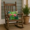 Iowa Wild Prairie Roses in Watercolor Throw Pillow Machine Washable, Indoor Outdoor Decorative Pillow for Couch, Bed or Patio, 14Hx14W