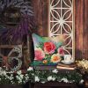 Oklahoma Roses in Watercolor Throw Pillow Machine Washable, Indoor Outdoor Decorative Pillow for Couch, Bed or Patio, 14Hx14W