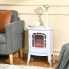 HOMCOM Electric Fireplace Heater, Freestanding Fireplace Stove with Realistic Flame Effect Overheat Protection 750W/1500W White