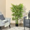 HOMCOM 4.5FT Artificial Bamboo Tree, Decorative Faux Plant in Nursery Pot for Indoor or Decor