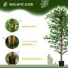 HOMCOM 6ft Artificial Tree, Indoor Fake Ficus with Pot, for Home Office Living Room Decor
