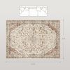 HOMCOM Area Rug 8x10, Machine Washable Rug, Non-Slip Classical Floral Print Floor Carpet for Living Room, Bedroom, Mixed-Brown