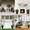 HOMCOM 2 PCS 16.5" Topiary Balls Lavender Topiary Plants, Faux Topiaries Indoor Outdoor Fake Plants for Home Decor