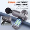 VEVOR Massage Gun Deep Tissue, Percussion Muscle Massager for Athletes - with 5 Speed Levels & 6 Massage Heads, 7.4V 2500mAh Batteries, Handheld Elect