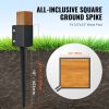 VEVOR Fence Post Anchor Ground Spike, 6 Pack 24 x 4 x 4 Inches Outer Diameter (Inner Diameter 3.5 x3.5 Inches), Metal Black Powder Coated Post Stake G