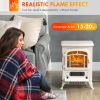HOMCOM Fireplace Stove, Electric Fireplace Heater with Realistic LED Flames and Logs, 725W/1450W, Beige
