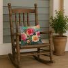 Oklahoma Roses in Watercolor Throw Pillow Machine Washable, Indoor Outdoor Decorative Pillow for Couch, Bed or Patio, 14Hx14W