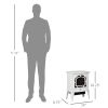 HOMCOM 18" Electric Fireplace Stove, Freestanding Fireplace Heater with Realistic LED Flame, Adjustable Temperature, Overheat Protection, 750W/1500W,