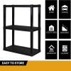 Plastic Shelves Garage Shelf Heavy Duty Shelving Unit 3-Tier 39"H x 14"D x 30"W Black-300 lbs