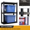 Plastic Shelves Garage Shelf Heavy Duty Shelving Unit 3-Tier 39"H x 14"D x 30"W Black-300 lbs