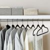 Velvet Adult Clothing Hangers, 100 Pack, Black, Non-Slip, Space Saving