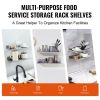 VEVOR 8.6" x 24" Stainless Steel Shelf, Wall Mounted Floating Shelving with Backsplash, 44 lbs Load Capacity Commercial Shelves, Heavy Duty Storage Ra