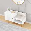 Shoe Storage Entryway Bench Shoe Rack with Storage Cabinet in White (31.5'')