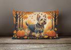Autumn Leaves Throw Pillow Throw Pillow for Indoor Couch Bed Outdoor Patio Washable, Silky Terrier,12Hx16W