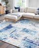 Large Area Rug 5 x 7 ft Anti-Skid and Tear-Resistant Floor Mat Modern Blue