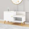 Shoe Storage Entryway Bench Shoe Rack with Storage Cabinet in White (31.5'')