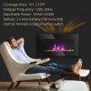HOMCOM 28.5" 1450W Electric Wall-Mounted Fireplace with Flame Effect, 7 Color Background Light, Black