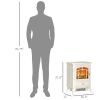HOMCOM Fireplace Stove, Electric Fireplace Heater with Realistic LED Flames and Logs, 725W/1450W, Beige