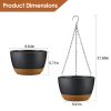 4Pcs Hanging Planter with 9.64In Diameter Drainage Holes Removable Self-Watering Tray Plastic Hanging Flower Plant Pots For Indoor Outdoor Herb Ivy Fe