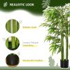 HOMCOM 4.5FT Artificial Bamboo Tree, Decorative Faux Plant in Nursery Pot for Indoor or Decor