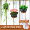 4Pcs Hanging Planter with 9.64In Diameter Drainage Holes Removable Self-Watering Tray Plastic Hanging Flower Plant Pots For Indoor Outdoor Herb Ivy Fe