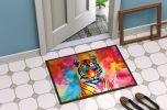 Hippie Animal Bengal Tiger Doormat Front Door Mat Indoor Outdoor Rugs for Entryway, Non Slip Washable Low Pile, 24H X 36W