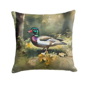 Wood Duck Throw Pillow Machine Washable, Indoor Outdoor Decorative Pillow for Couch, Bed or Patio, 14Hx14W (Default: Default)
