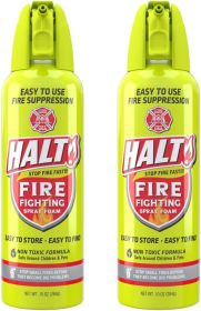 HALT! Handheld Fire Fighting Foam Spray – Non-Toxic, Easy to Use, Store, and Find in Emergency – Compact & Portable – Ideal for Home, Kitchen, Apartme (size: 2 Pack)