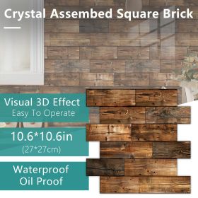 12 Pcs Wood Grain Wall Stickers Self Adhesive Stick On Backsplash PVC Peel And Stick Tiles For Kitchen Wall Bathroom Waterproof Kitchen Oil-Proof Easy (PCS: 24MZ-5-136)