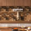 12 Pcs Wood Grain Wall Stickers Self Adhesive Stick On Backsplash PVC Peel And Stick Tiles For Kitchen Wall Bathroom Waterproof Kitchen Oil-Proof Easy