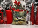 Wood Duck Throw Pillow Machine Washable, Indoor Outdoor Decorative Pillow for Couch, Bed or Patio, 14Hx14W