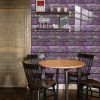 12 Pcs Peel And Stick Brick Tiles Wall Decor PVC Purple Brick Wallpaper Wall Tile Backsplash Self-Adhesive Wall Stickers - Durable, Waterproof For Kit