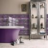 12 Pcs Peel And Stick Brick Tiles Wall Decor PVC Purple Brick Wallpaper Wall Tile Backsplash Self-Adhesive Wall Stickers - Durable, Waterproof For Kit