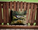 Wood Duck Throw Pillow Machine Washable, Indoor Outdoor Decorative Pillow for Couch, Bed or Patio, 14Hx14W
