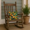 Florida Orange Blossom in Watercolor Throw Pillow Machine Washable, Indoor Outdoor Decorative Pillow for Couch, Bed or Patio, 14Hx14W