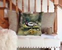 Wood Duck Throw Pillow Machine Washable, Indoor Outdoor Decorative Pillow for Couch, Bed or Patio, 14Hx14W