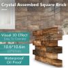 12 Pcs Wood Grain Wall Stickers Self Adhesive Stick On Backsplash PVC Peel And Stick Tiles For Kitchen Wall Bathroom Waterproof Kitchen Oil-Proof Easy