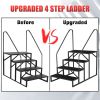 Hot Tub Steps Outdoor, 2 RV Steps with Handrail, Portable RV Stairs 3 Step, Heavy Duty Truck Camper Steps Ladders for Travel Trailers, 5th Wheel, Moto