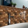 12 Pcs Wood Grain Wall Stickers Self Adhesive Stick On Backsplash PVC Peel And Stick Tiles For Kitchen Wall Bathroom Waterproof Kitchen Oil-Proof Easy