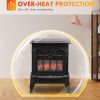 HOMCOM Electric Fireplace Heater, Freestanding Fireplace Stove with Realistic Flames Overheating Protection 750W/1500W, Black