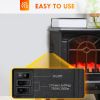 HOMCOM Electric Fireplace Heater, Freestanding Fireplace Stove with Realistic Flames Overheating Protection 750W/1500W, Black